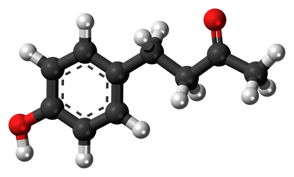 Estructura 3D de la cetona de frambuesa