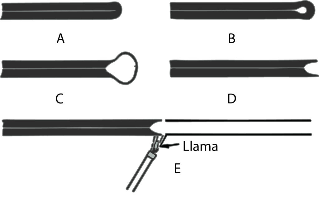 Fig 14. Unión de un tubo capilar a un tubo normal