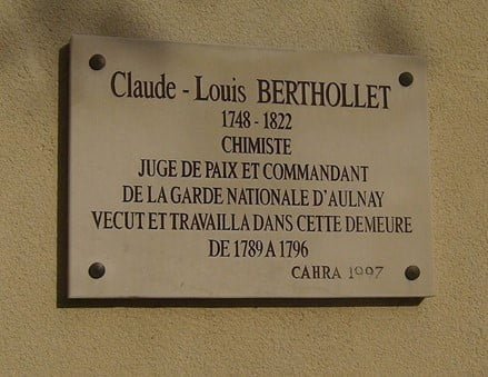 Placa sobre Claude_Louis Berthollet (1748-1822) en la casa Gainville de Aulnay-sous-Bois (Francia)