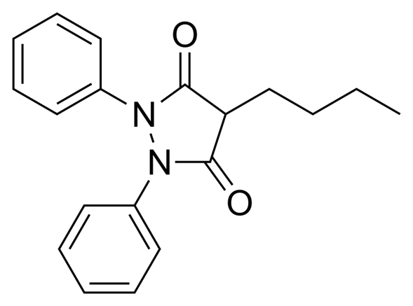 Estructura de la fenilbutazona o Bute