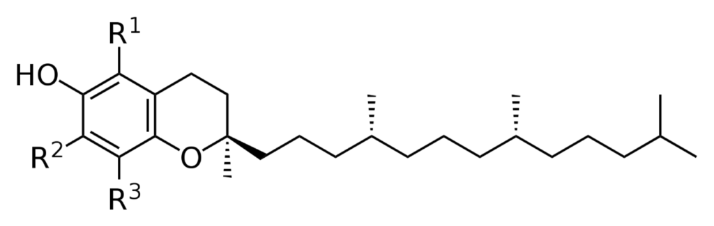 Estructura qu&iacute;mica general de los tocoferoles