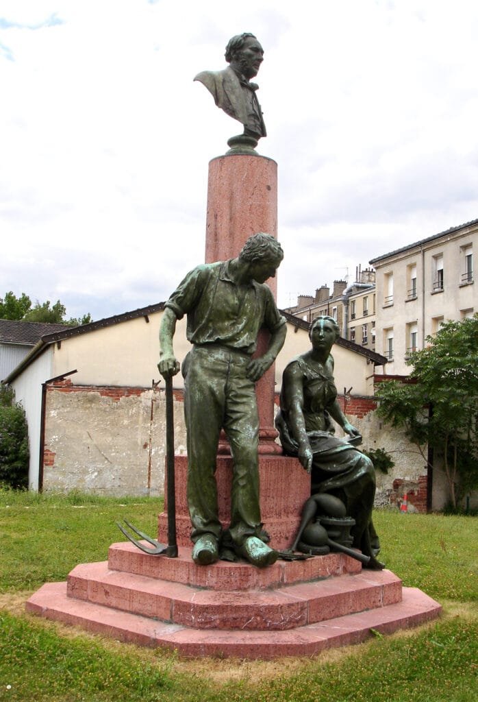 Monumento a Jean-Baptiste Boussingault de Jules Dalou (1895), jardín del CNAM, la Plaine Saint-Denis, antiguamente en el patio del Conservatorio Nacional de Artes y Oficios de París