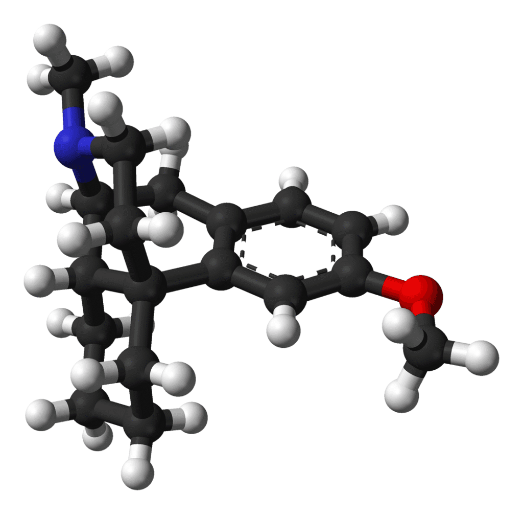 Estructura 3D del Dextrometorfano 