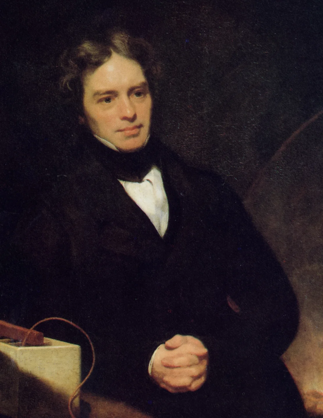 Michael Faraday en 1842, óleo de Thomas Phillips. En 1819 demostró que el segundo vestio era níquel impuro